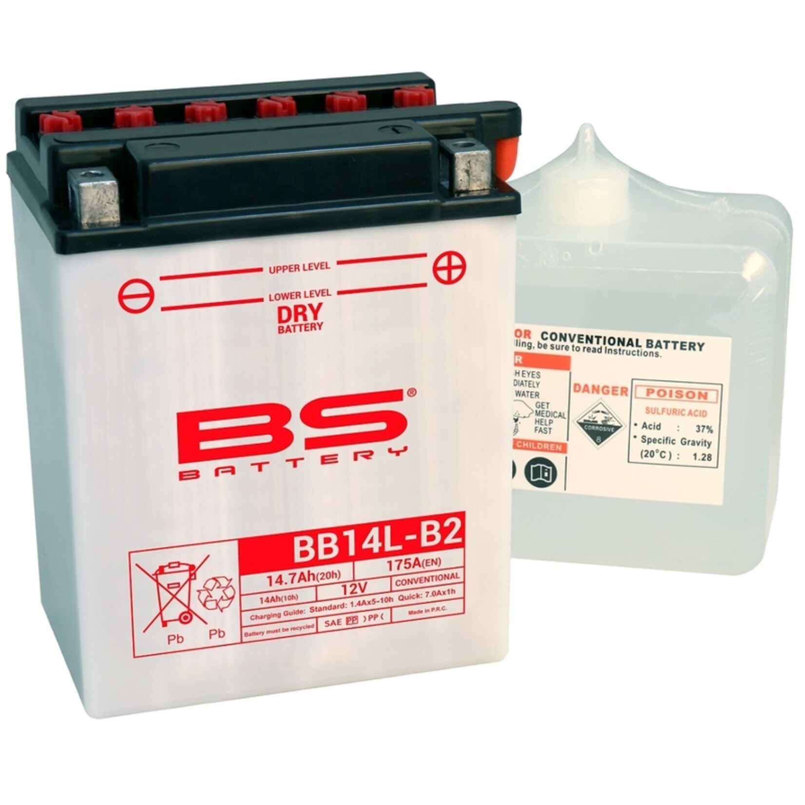 BS BATTERY Accu High performance met zuurpakket - BB14L-B2