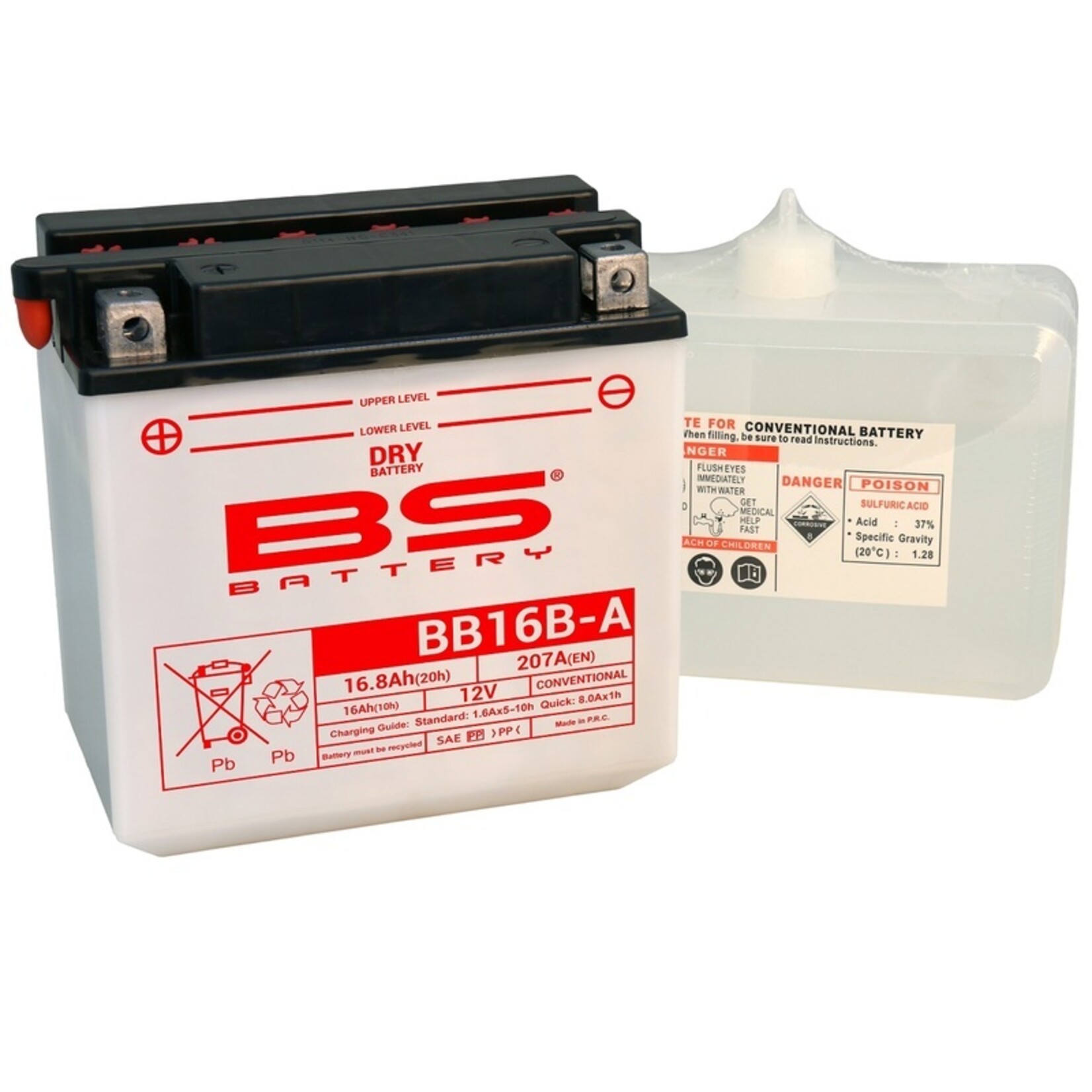 BS BATTERY Accu High performance met zuurpakket - BB16B-A
