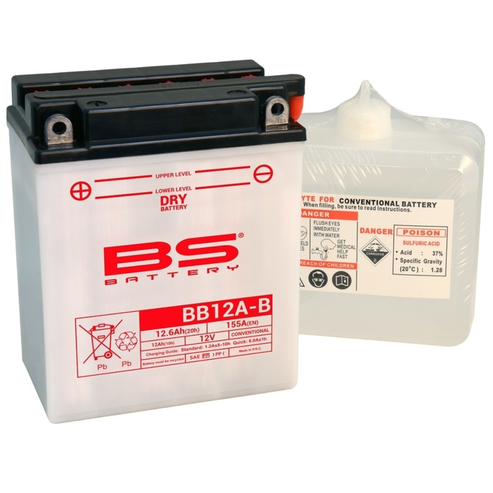 BS BATTERY Accu High performance met zuurpakket - BB12A-B