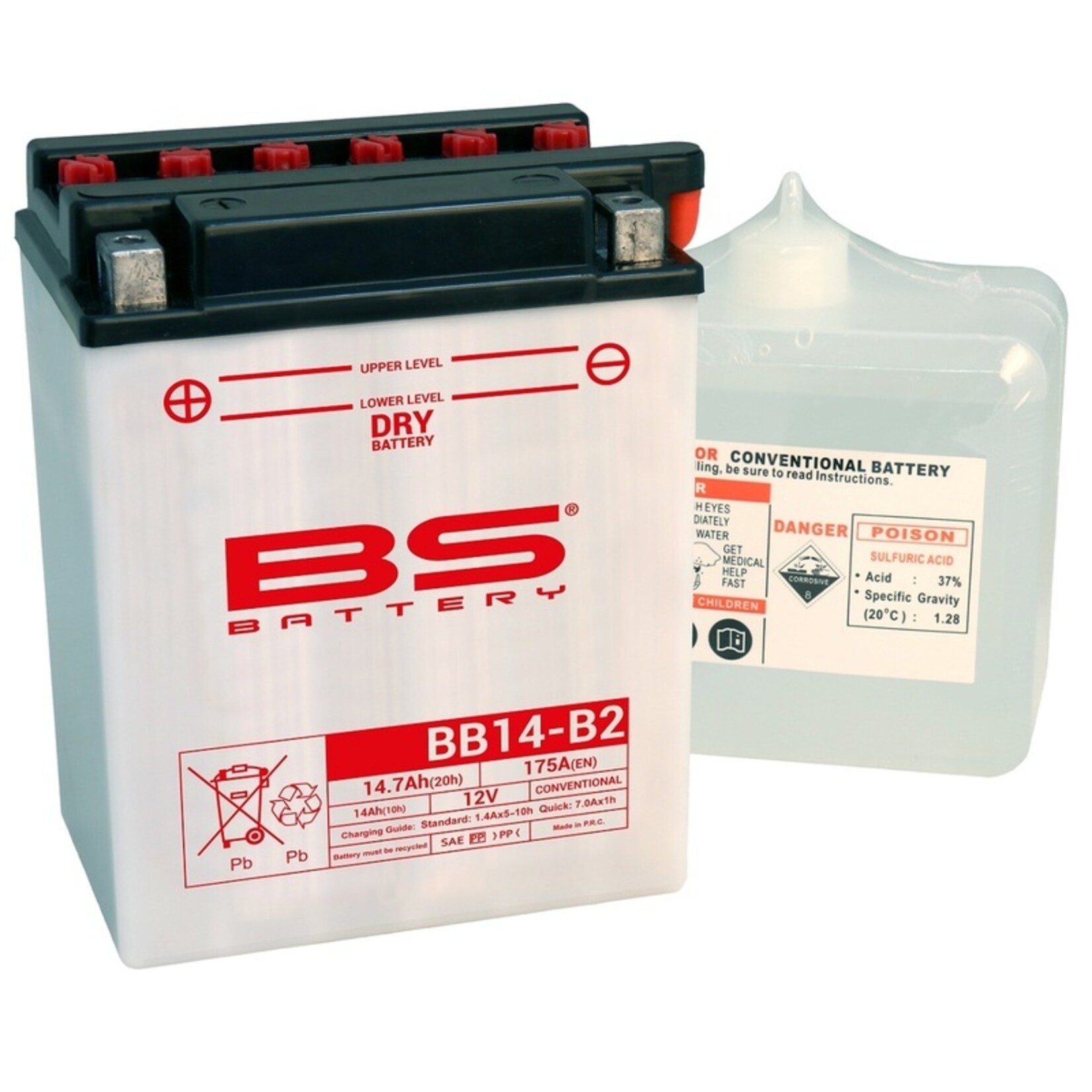 BS BATTERY Accu High performance met zuurpakket - BB14-B2