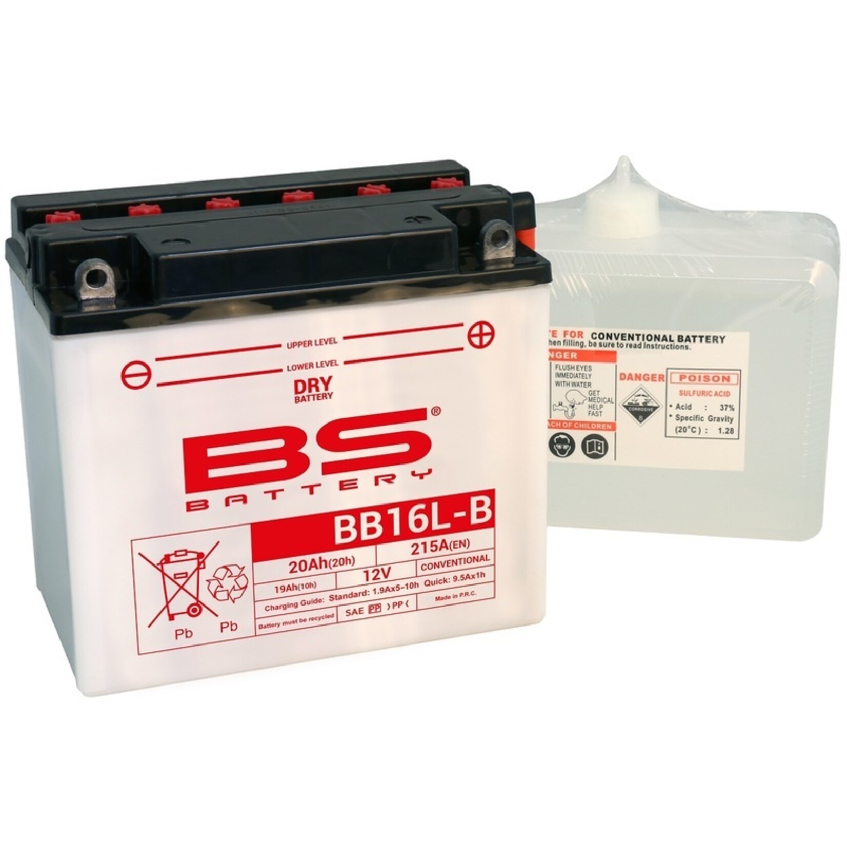 BS BATTERY Accu High performance met zuurpakket - BB16L-B