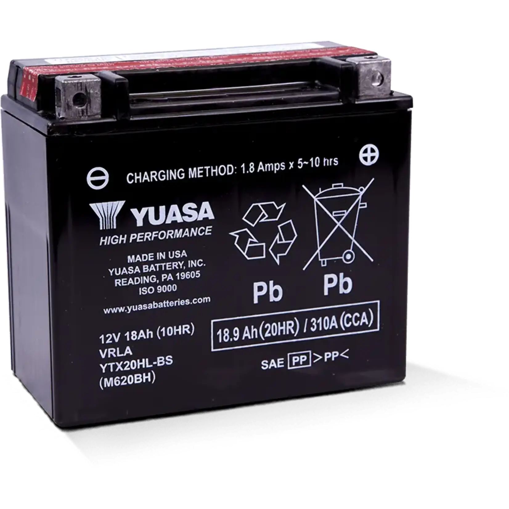 YUASA Accu Onderhoudsvrij met zuurpakket - YTX20HL-BS