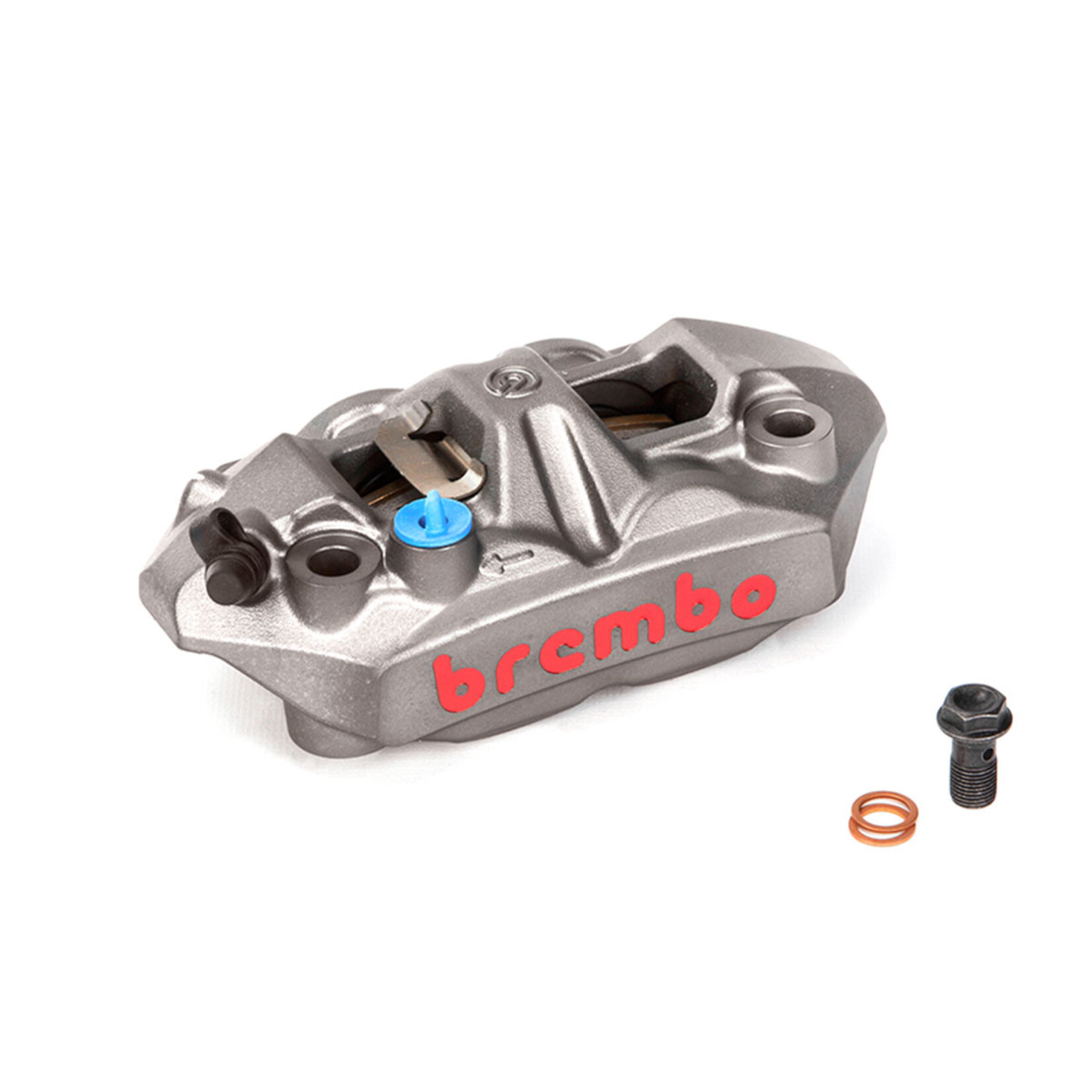 Brembo Racing Brembo Racing M4, 4-zuiger, 108 mm. Ontwikkeld voor constante remkracht en thermische stabiliteit.