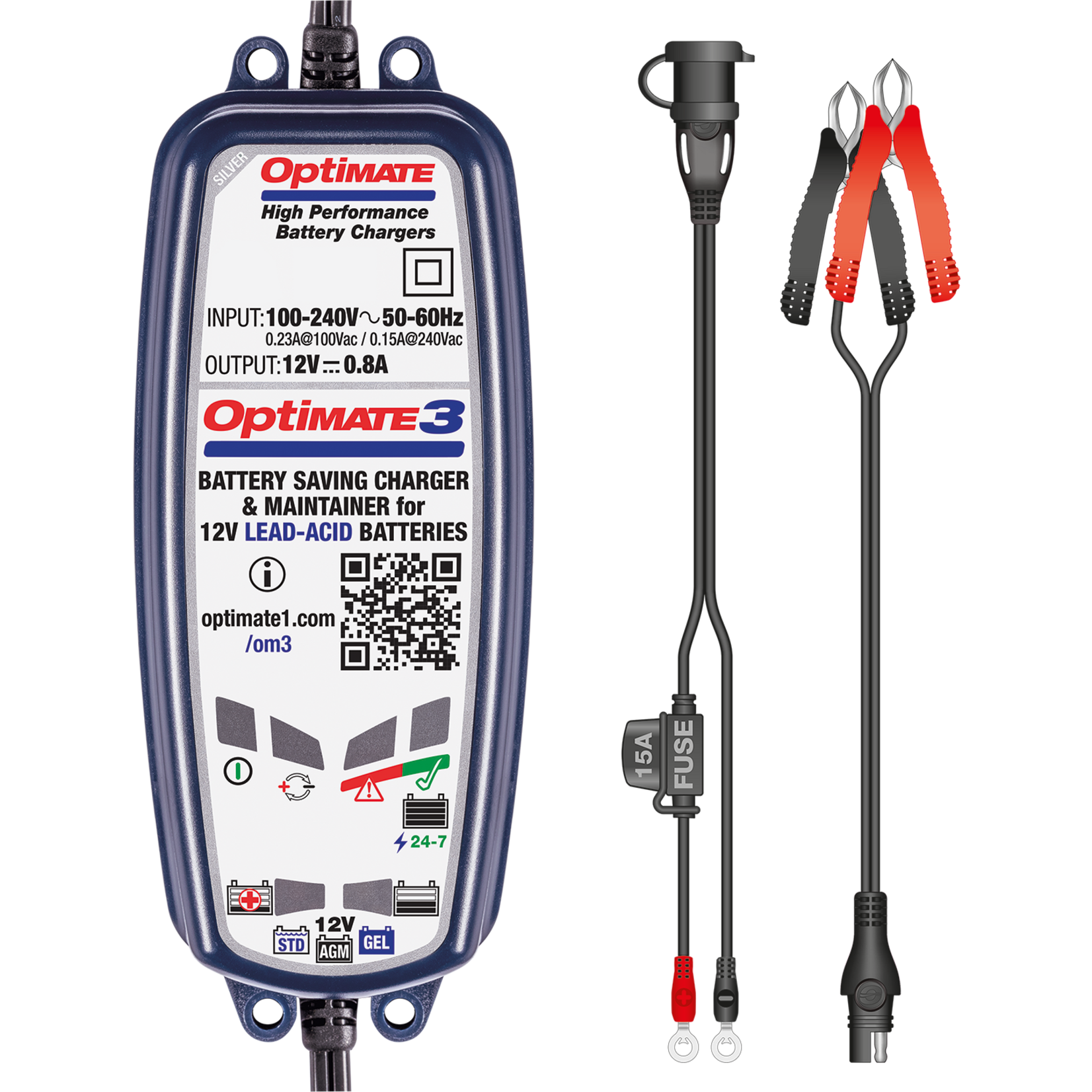 Optimate Tecmate 3 12V 0.8A Acculader