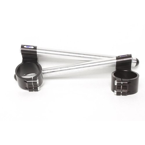 PP Tuning Clip-Ons Handlebars 55mm Type Verhoogd 28mm Zwart Geanodiseerd