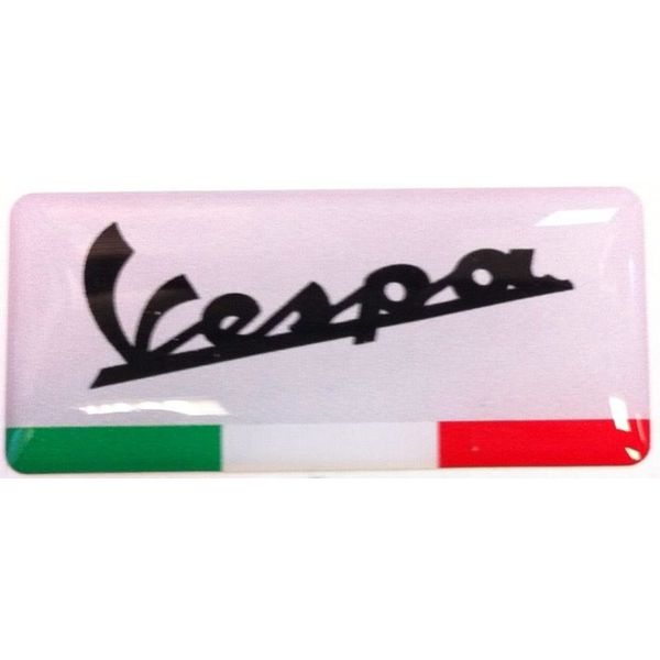 Accessori Italy Vespa logo 3D doming tricolore logo rechthoekig sticker
