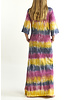 Lange Californische tie dye jurk met mouwen