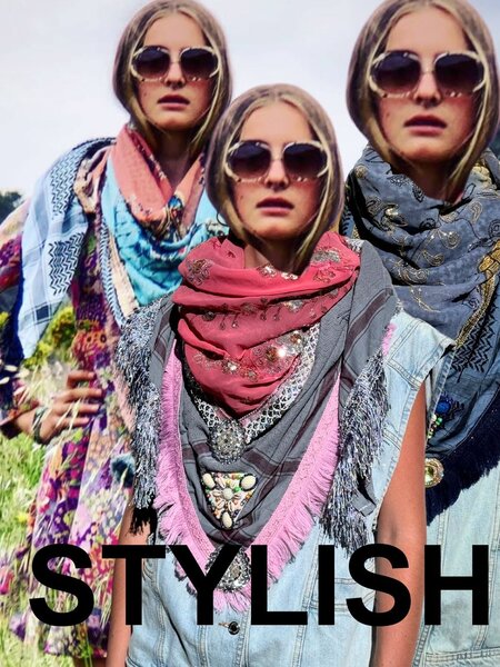 か*ご様 Osmanthus Motif Knitted Scarf Mame Kurogouchi マメクロゴウチ Osmanthus Motif Knitted Scarf