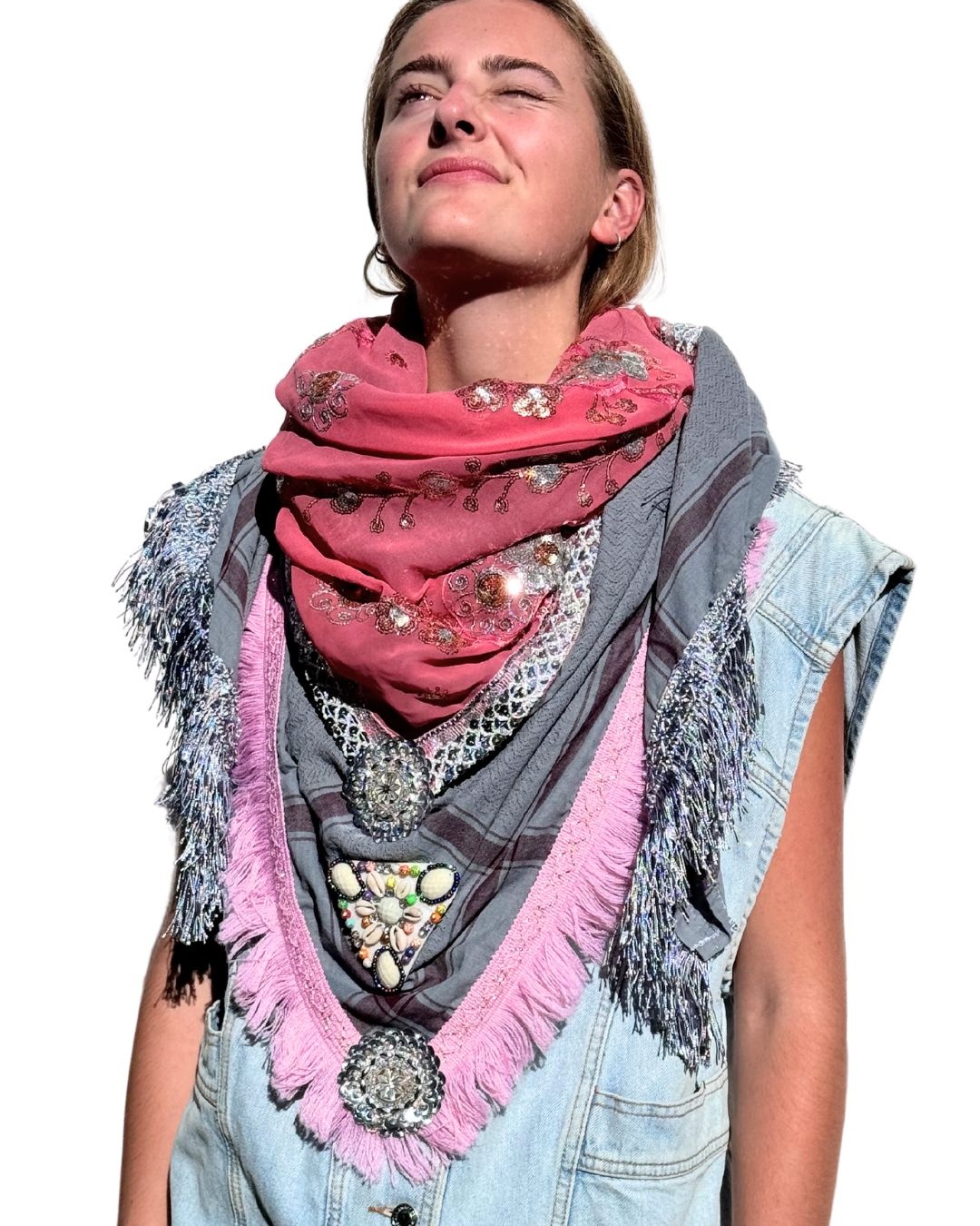 sari scarf model madame de rosa style