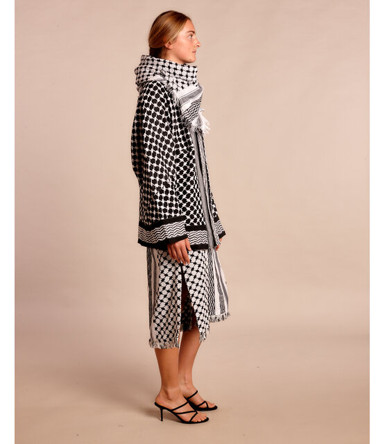 Kimono jacket black white