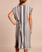 kaftan Jurk white black