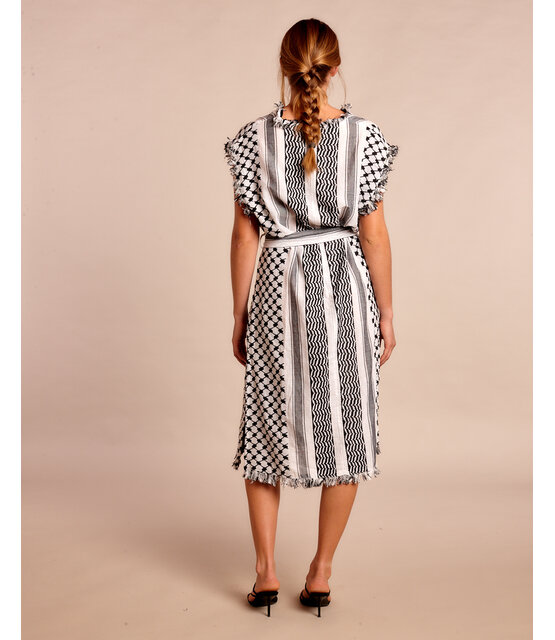kaftan Jurk white black