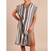 kaftan Jurk white black