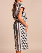 Kaftan Kleid white black