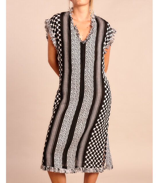 kaftan Vestir Black white