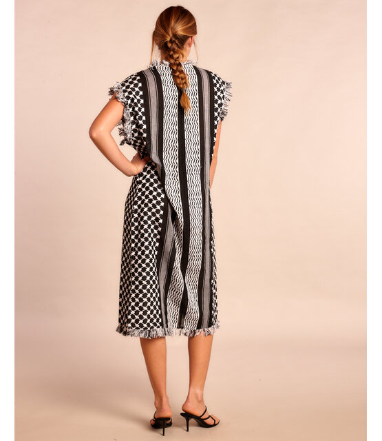 kaftan Jurk black white