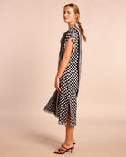 kaftan Jurk black white