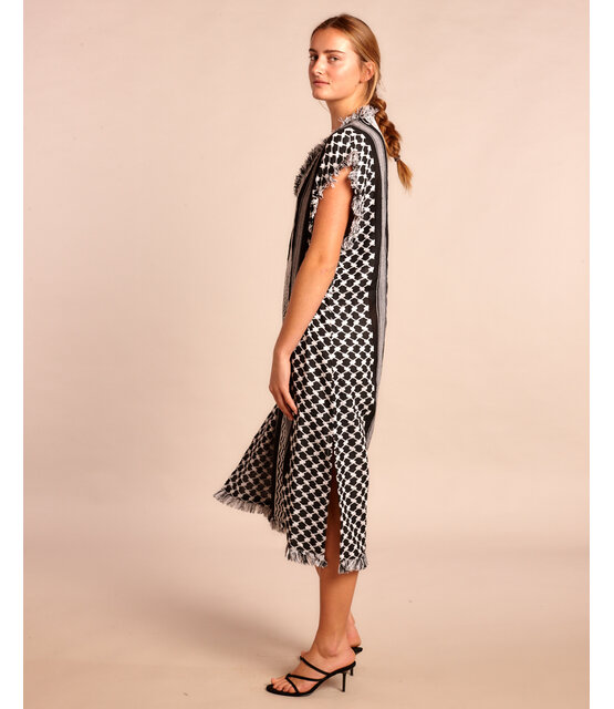 kaftan Dress black white