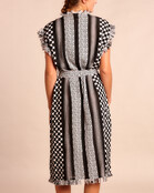 kaftan Kleid black white