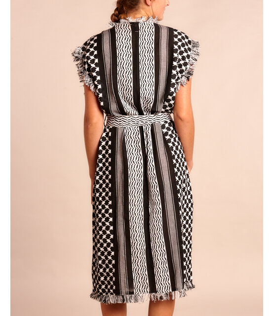 kaftan Jurk black white