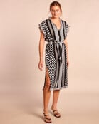 kaftan Jurk black white