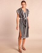 kaftan Kleid black white