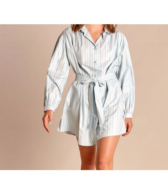 Bluse Summer  Gestreifte  Blue Pink