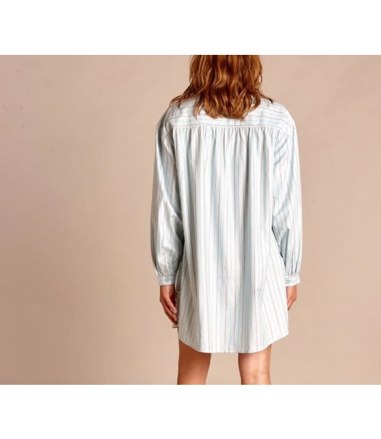 Blouse Summer  Striped  Blue pink