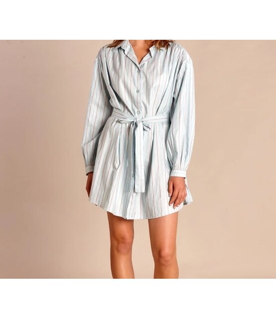 Blouse Summer  Striped  Blue pink