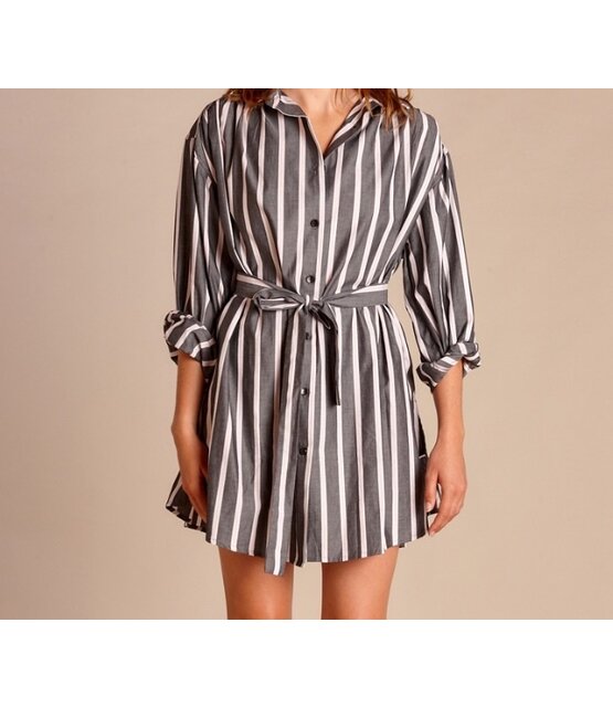 Blouse Summer  Striped  Grey pink