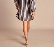 Blouse Summer  Striped  Grey pink