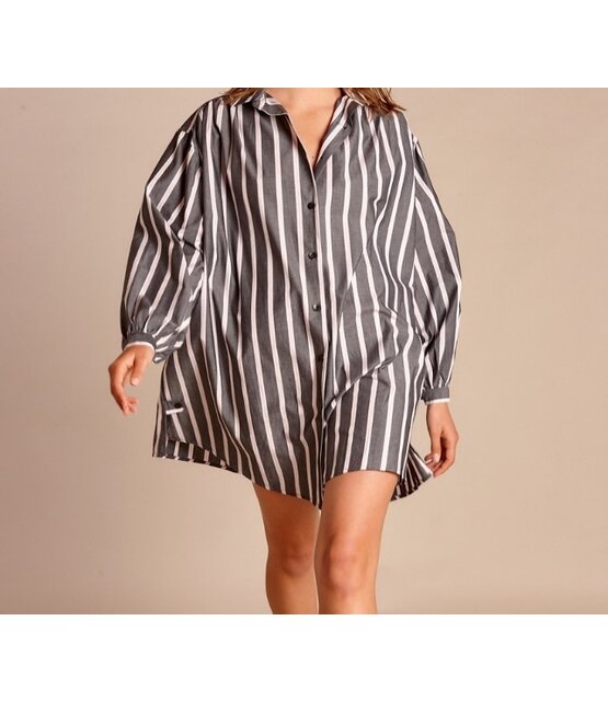 Bluse Summer  Gestreifte  Grey pink