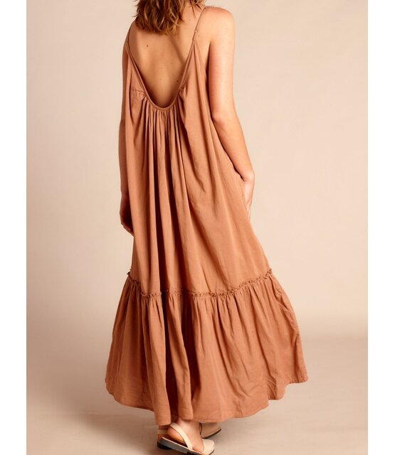 Lange Jurk Honolulu  Mocha Mousse