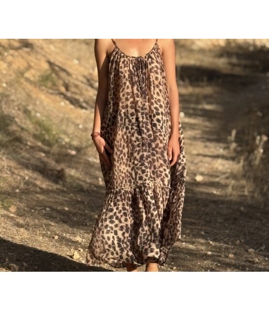 Langes Kleid  Honolulu Leopard