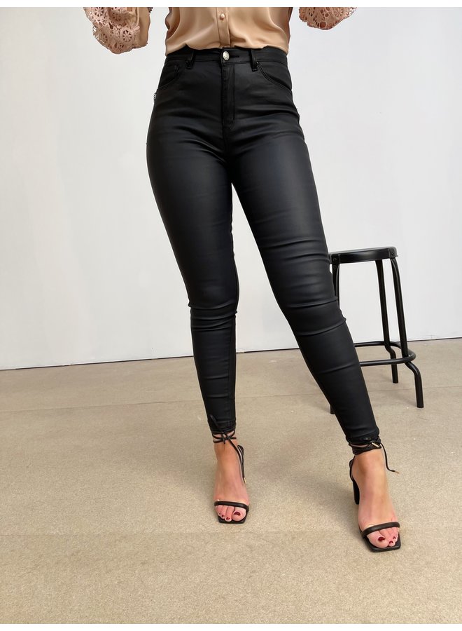 Annabel leatherlook pants - black