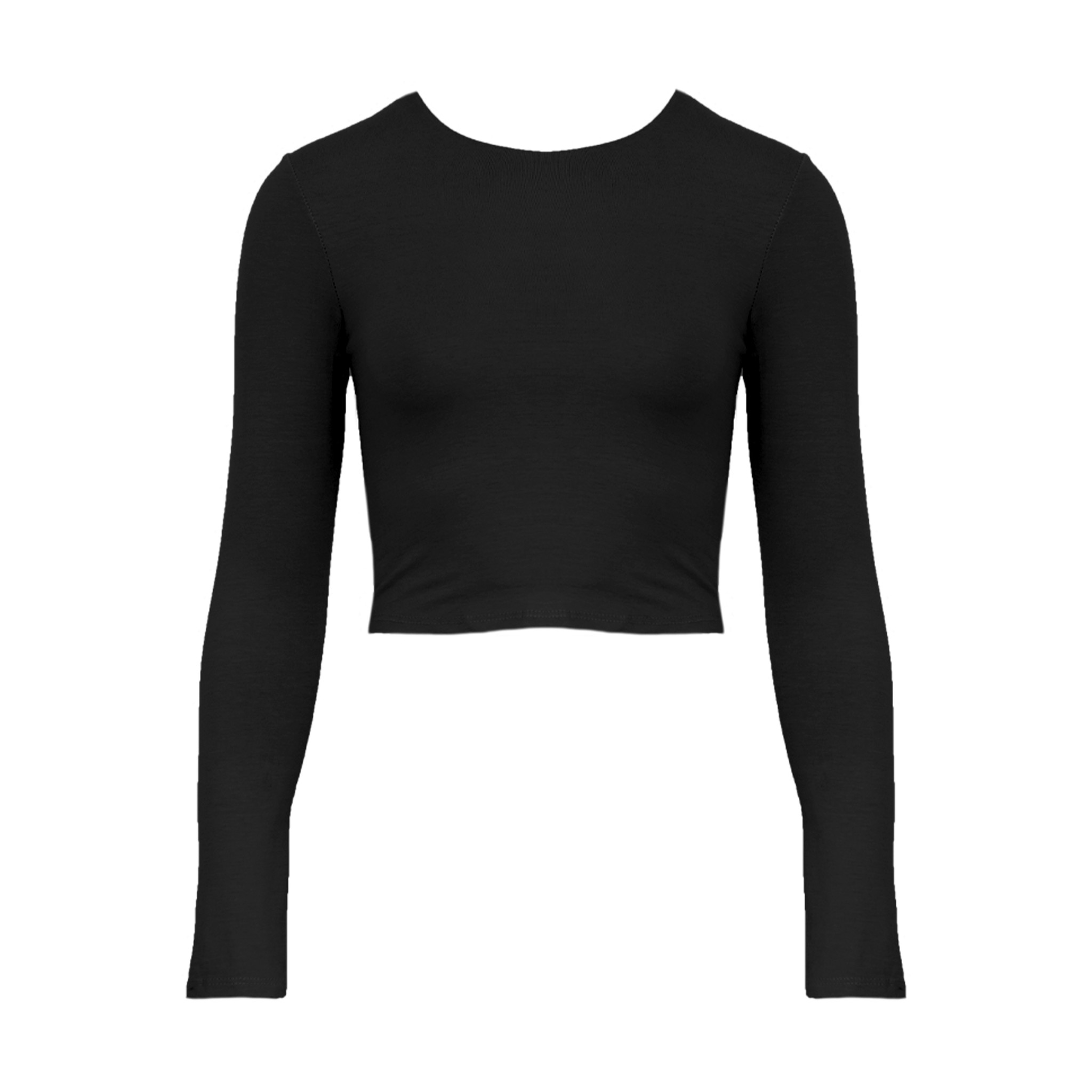 nabootsen Pak om te zetten Wasserette Crop top zwart met lange mouwen | Esuals.nl - Esuals