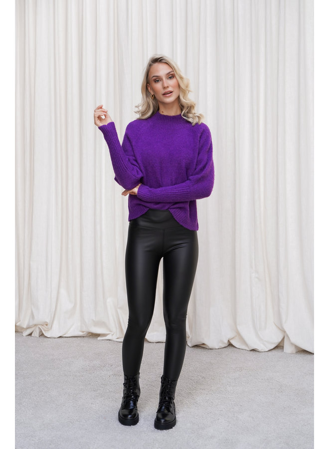 Leatherlook legging zwart