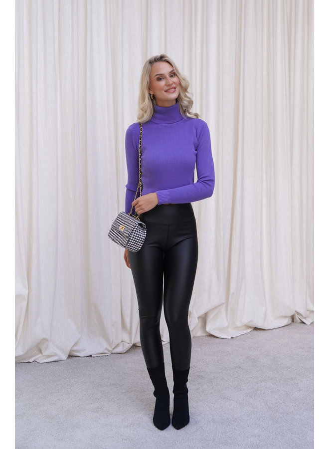 Leatherlook legging zwart