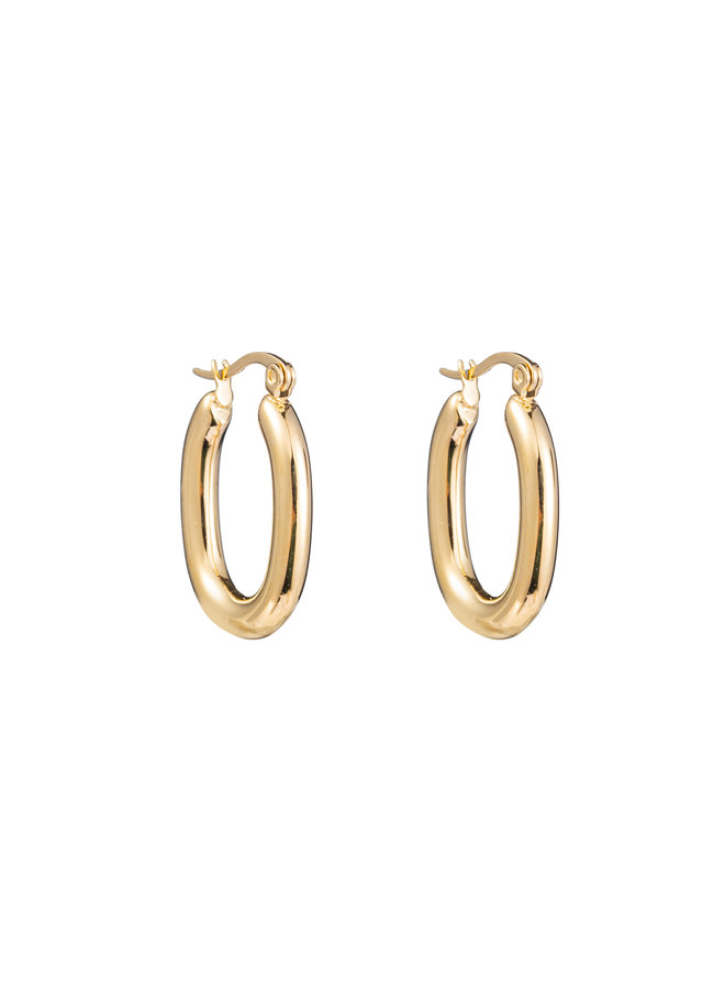 Gouden oorbellen met een ovale vorm