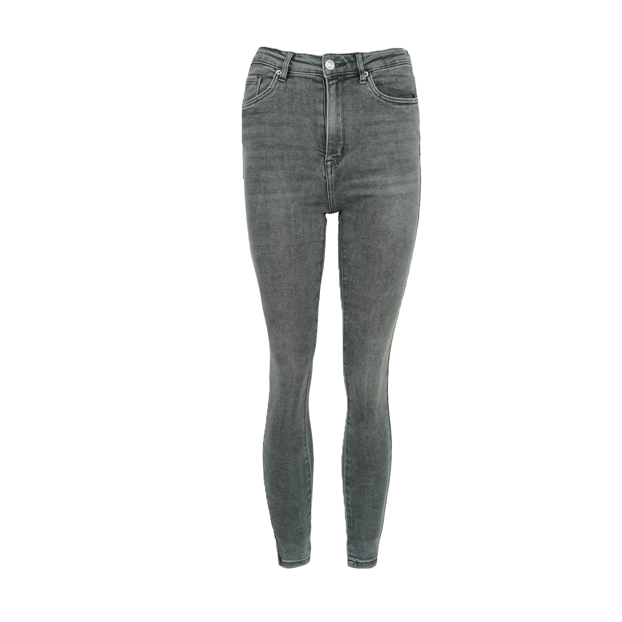 Skinny jeans met mid waist model en stretch grijs