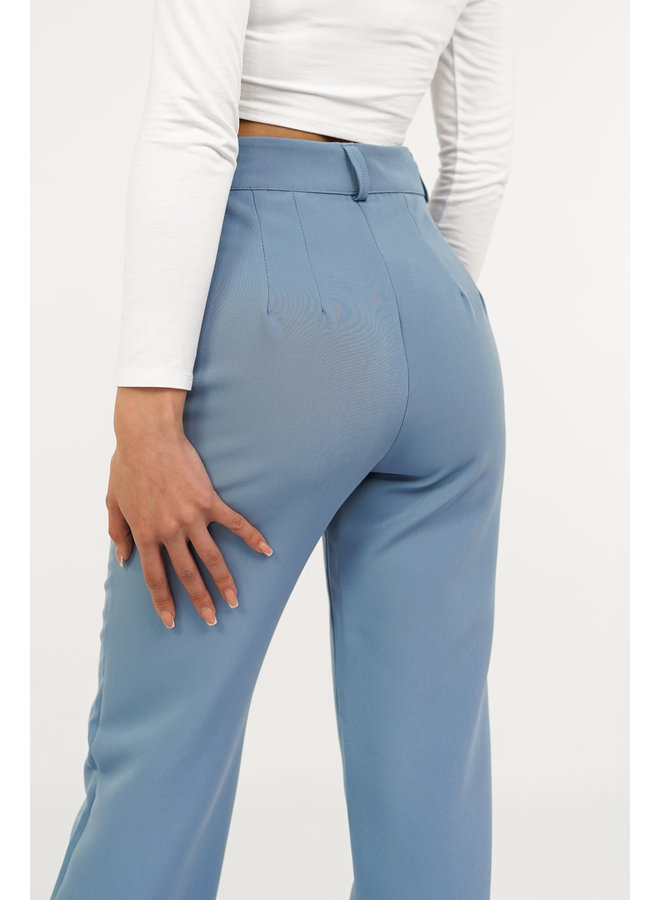 Pantalon met wide leg model blauw