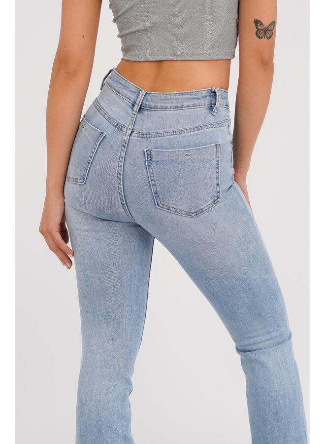 Flared jeans high waisted blauw