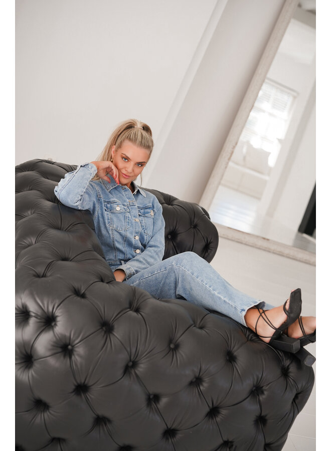 Jumpsuit denim met straight leg blauw