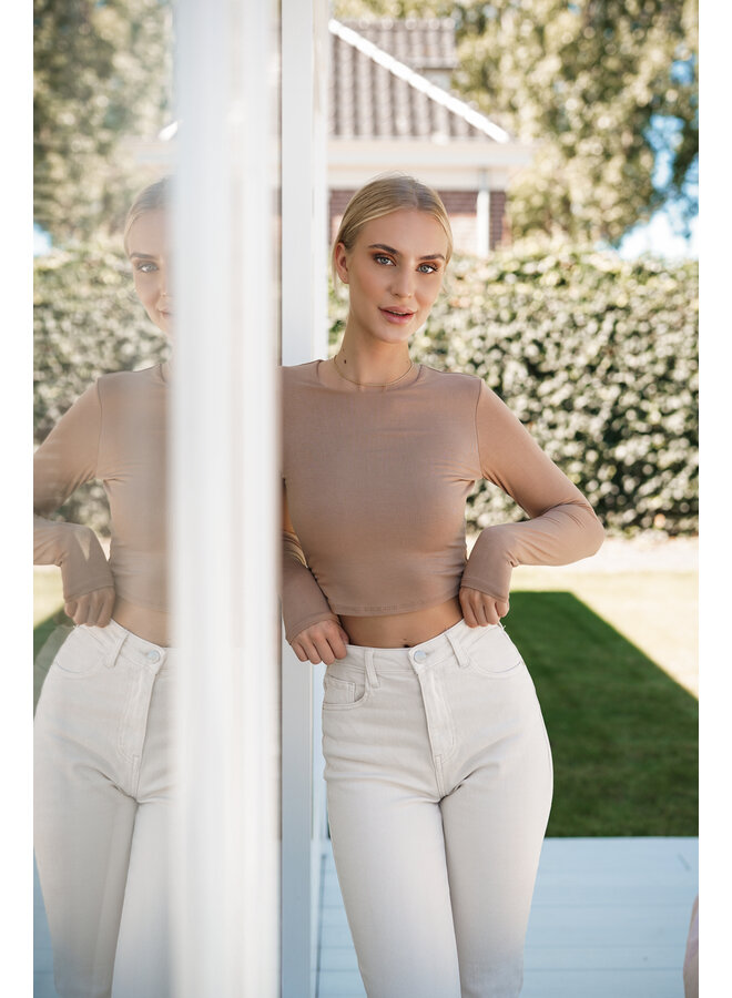 Basic crop top camel - Leela