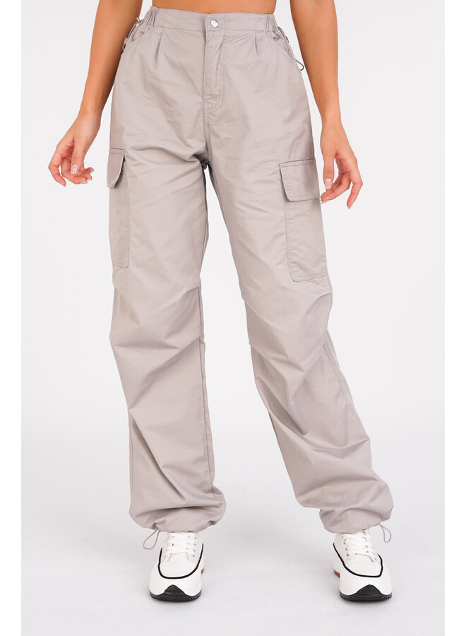 Parachute broek met cargo model khaki