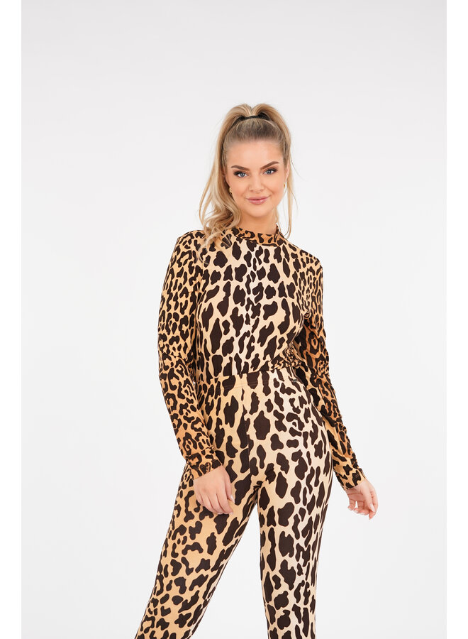 Dames top met lange mouwen luipaard print Esuals Esuals
