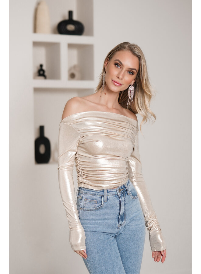 Off shoulder top goud - Hailey