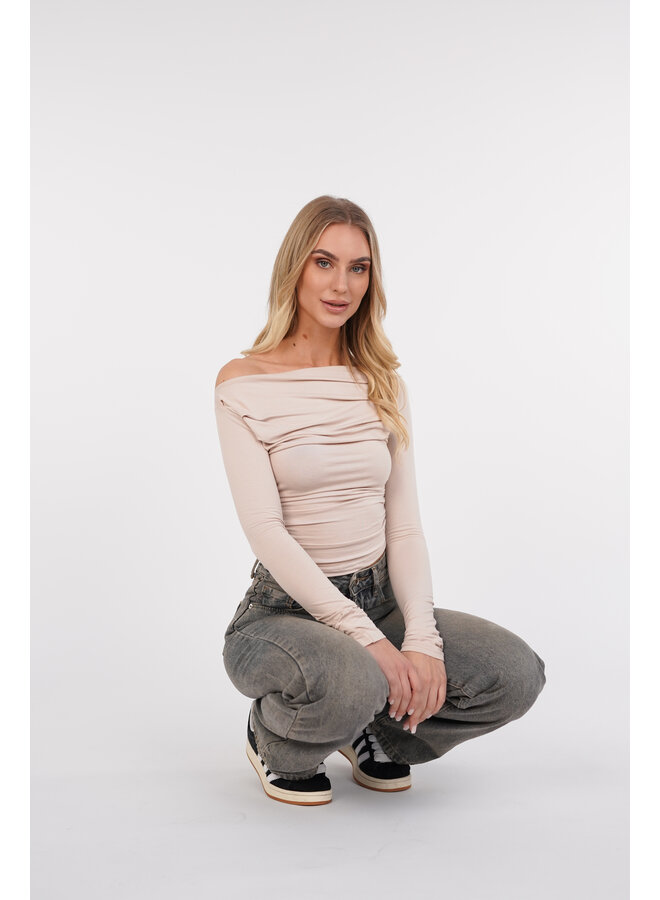 Off shoulder top  beige  - Alani