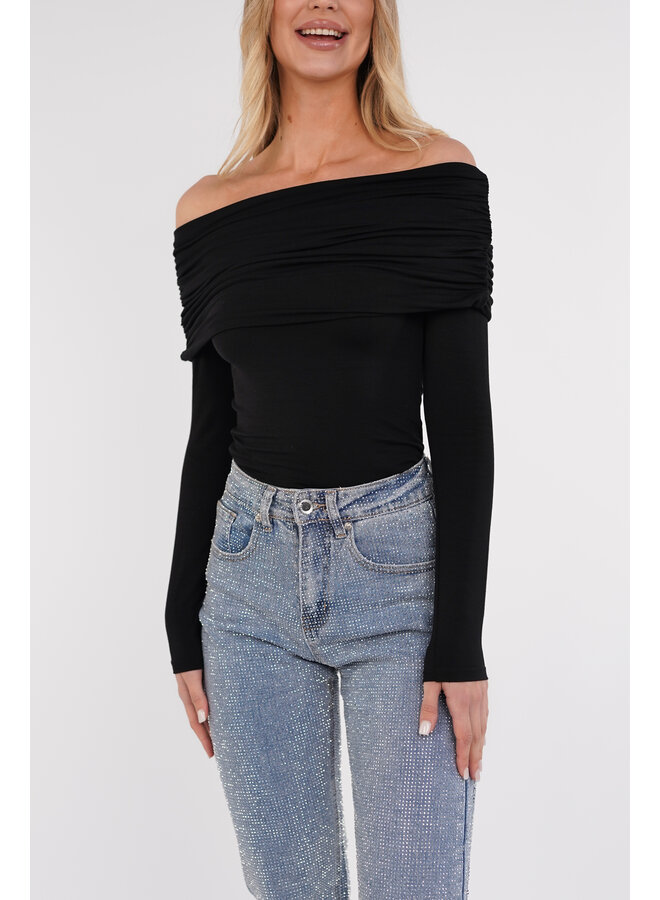 Off shoulder top zwart