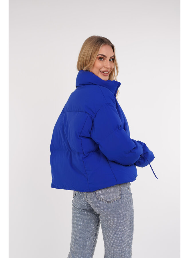 Puffer jacket dames kobalt blauw